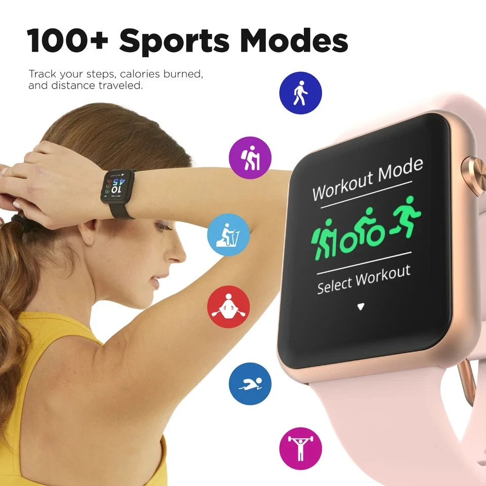 Brand New iTouch Air 4 Smartwatch TA4M01-C12 Rose Gold Case w/ Blush Strap