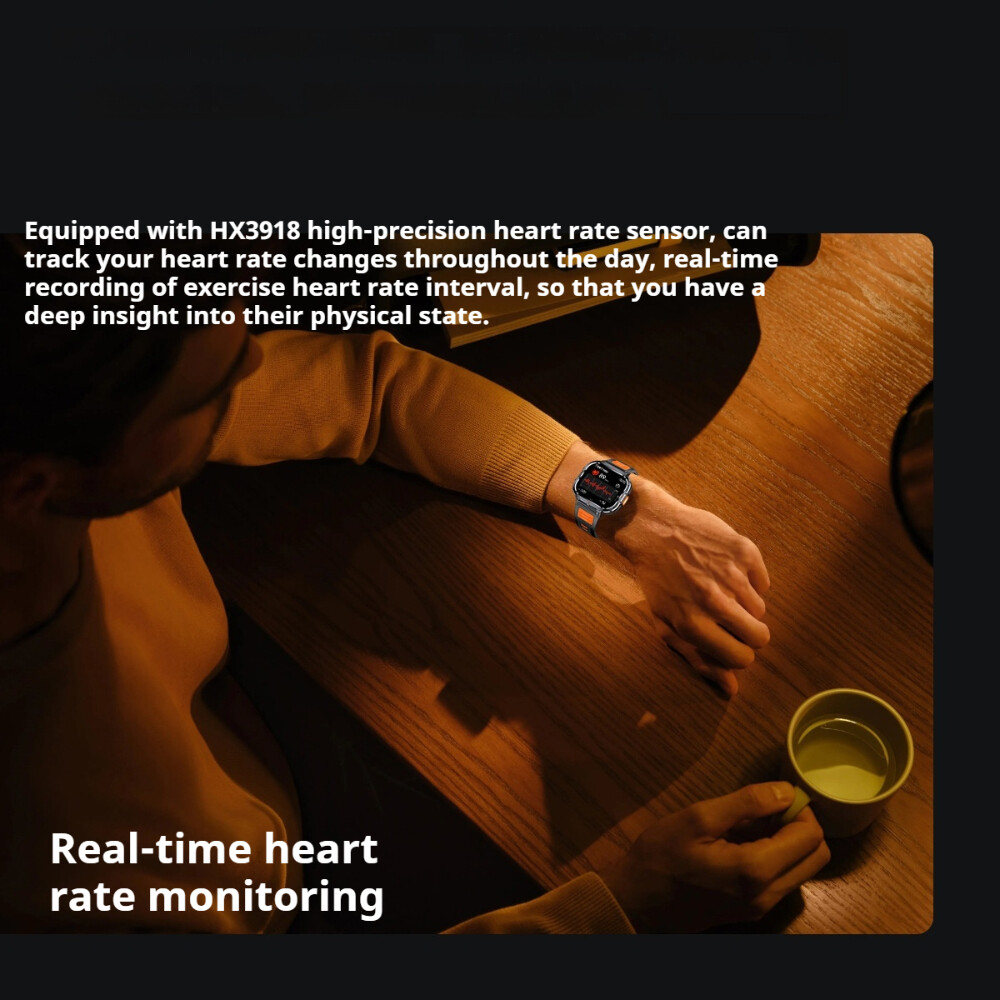 2.0″Military Smart Watch Men (Call Receive/Dial) Rugged Tactical Fitness Tracker