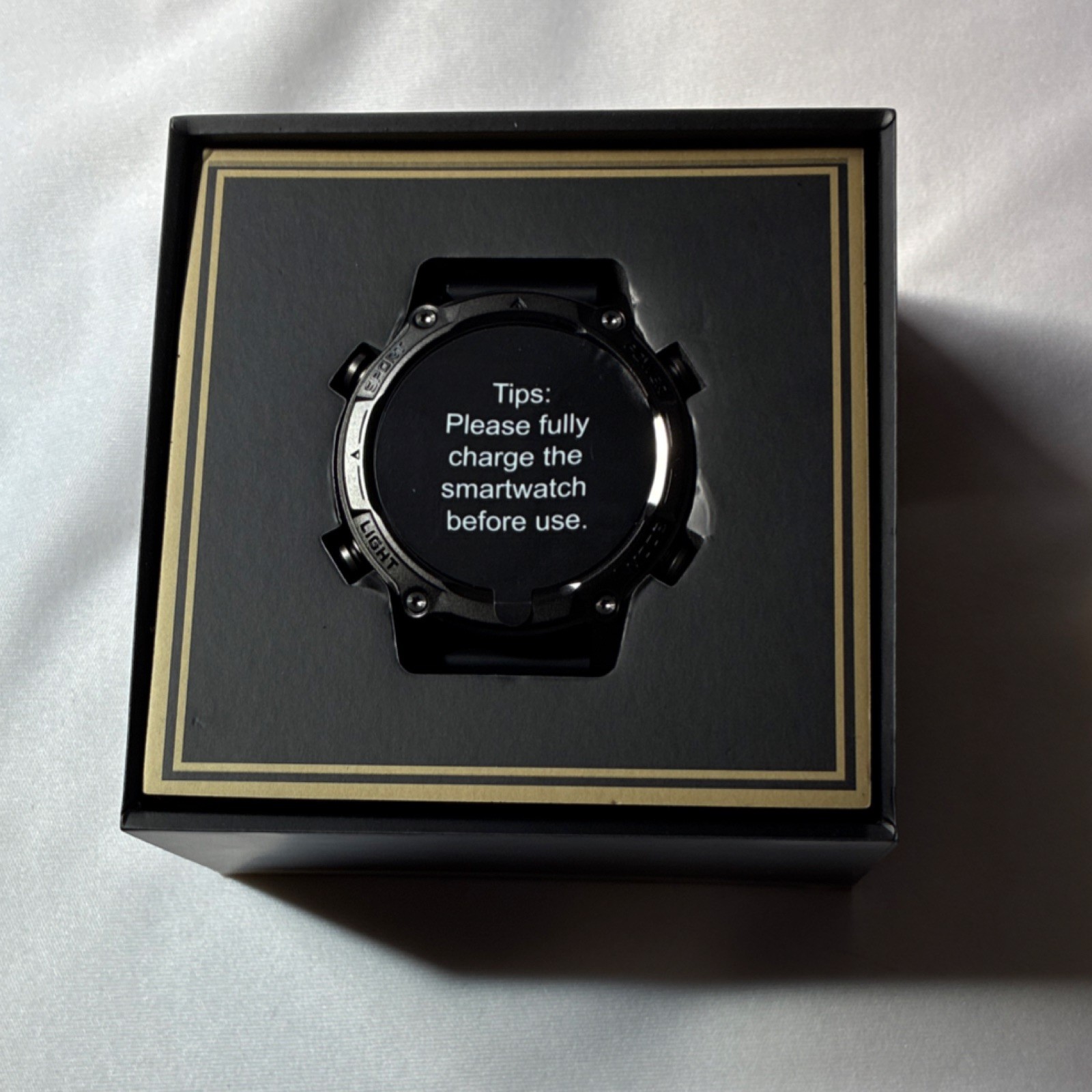 SOUYIE Smart Watch Black Aluminum Case Black Silicone Band Wearable Technology