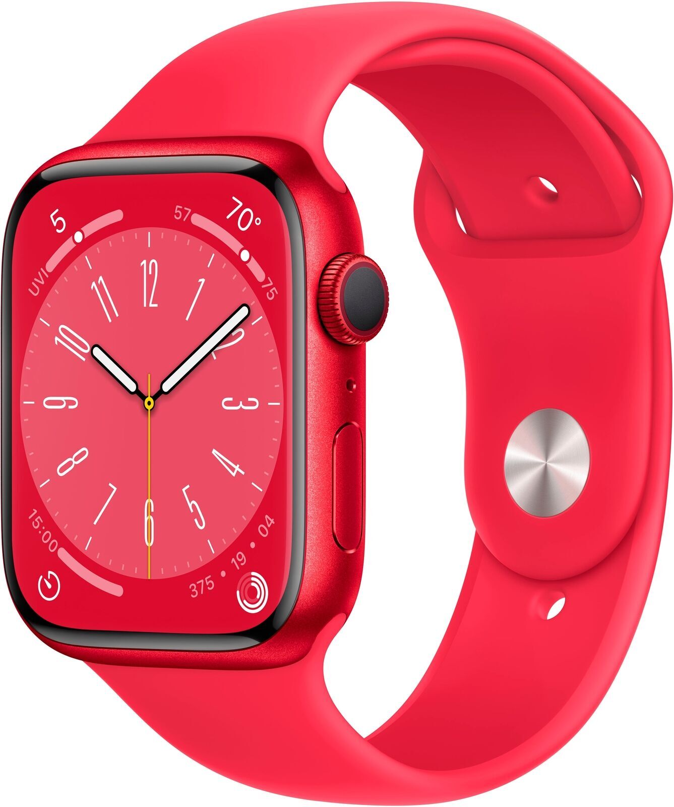New Apple Watch Series 8 Smart Watch Aluminum Case with Sport Band 45mm M/L Red