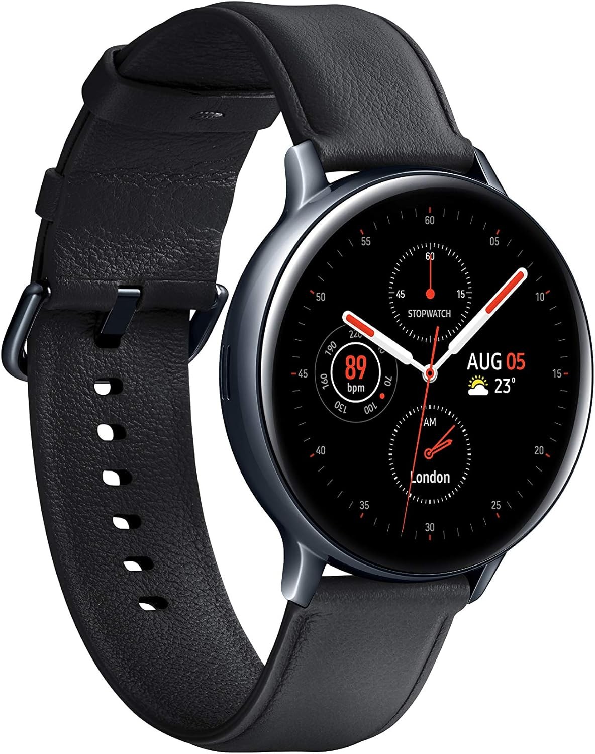 Samsung Galaxy Watch Active 2 SM-R825 44mm Stainless Steel Case with Leather…
