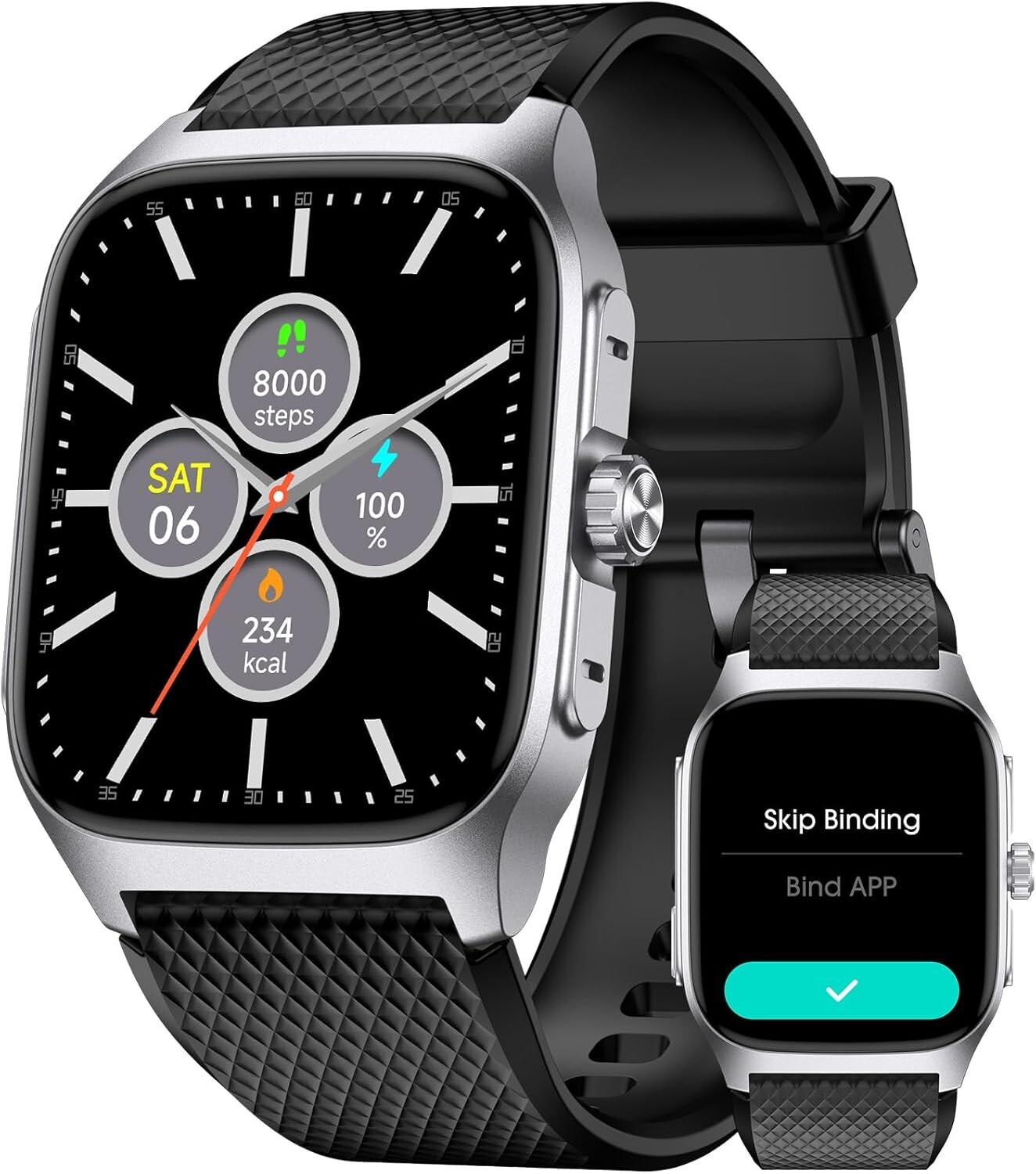 Smart Watch Classic Style for Men, Metal Watch, 14 Days Battery Heart Rate Black