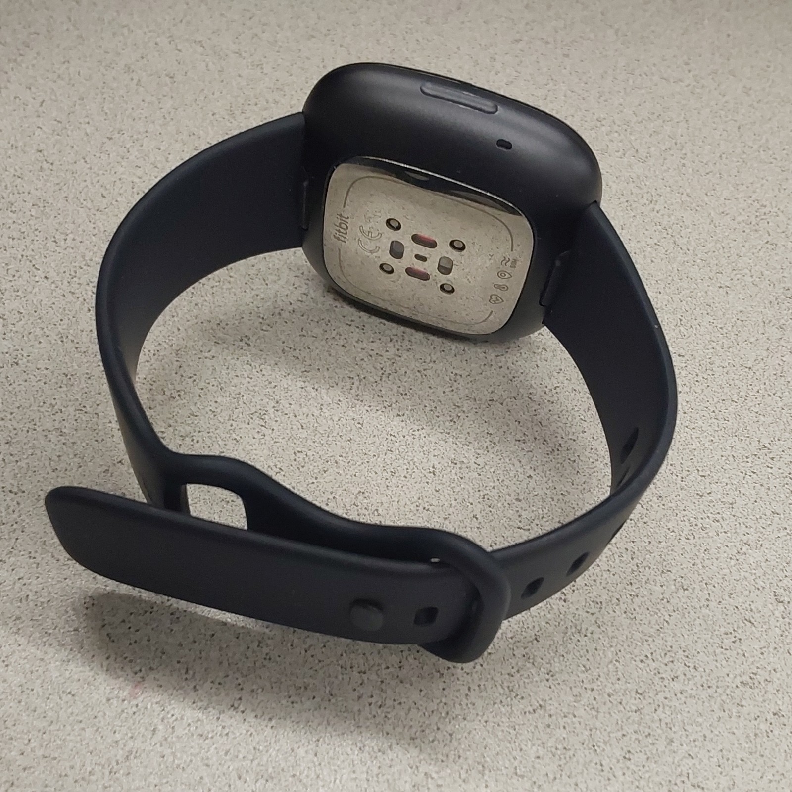 Fitbit Sense Smartwatch 40mm Graphite SS Black Silicone Band GPS ECG Box