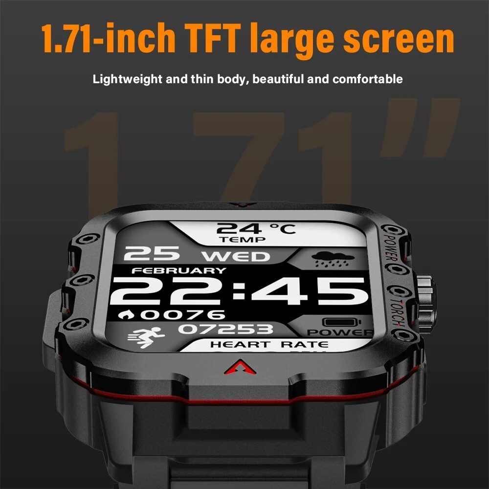2025 New LED Men’s Smartwatch Bluetooth, Multi-Sport Health Monitoring Fashion
