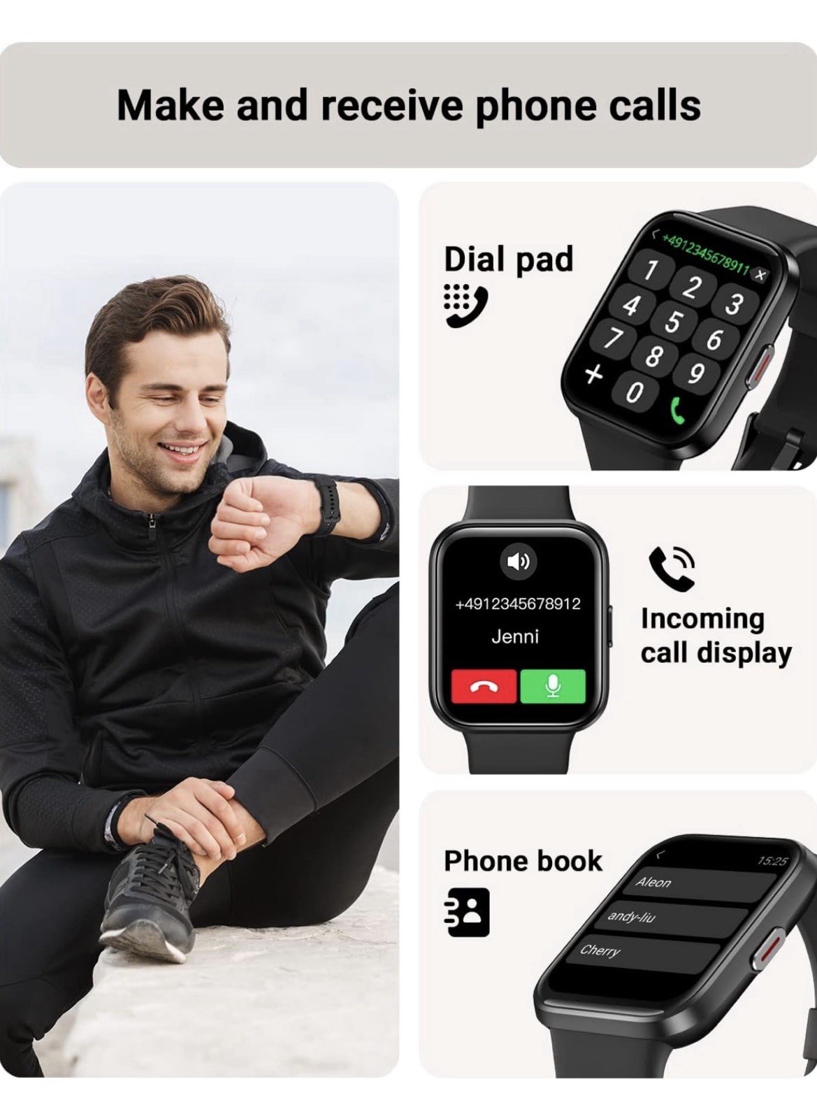 Smart Watch for Men/Women Android & iPhone, Alexa Built-in, 1.8″ Touch