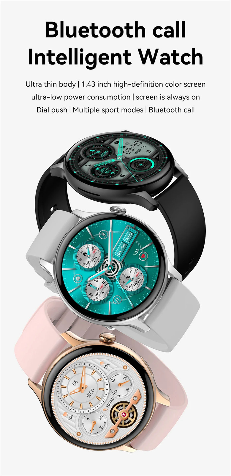 True AMOLED Smart Watch Ladies Screen 466*466 HD Calling Smartwatch For Xiaomi