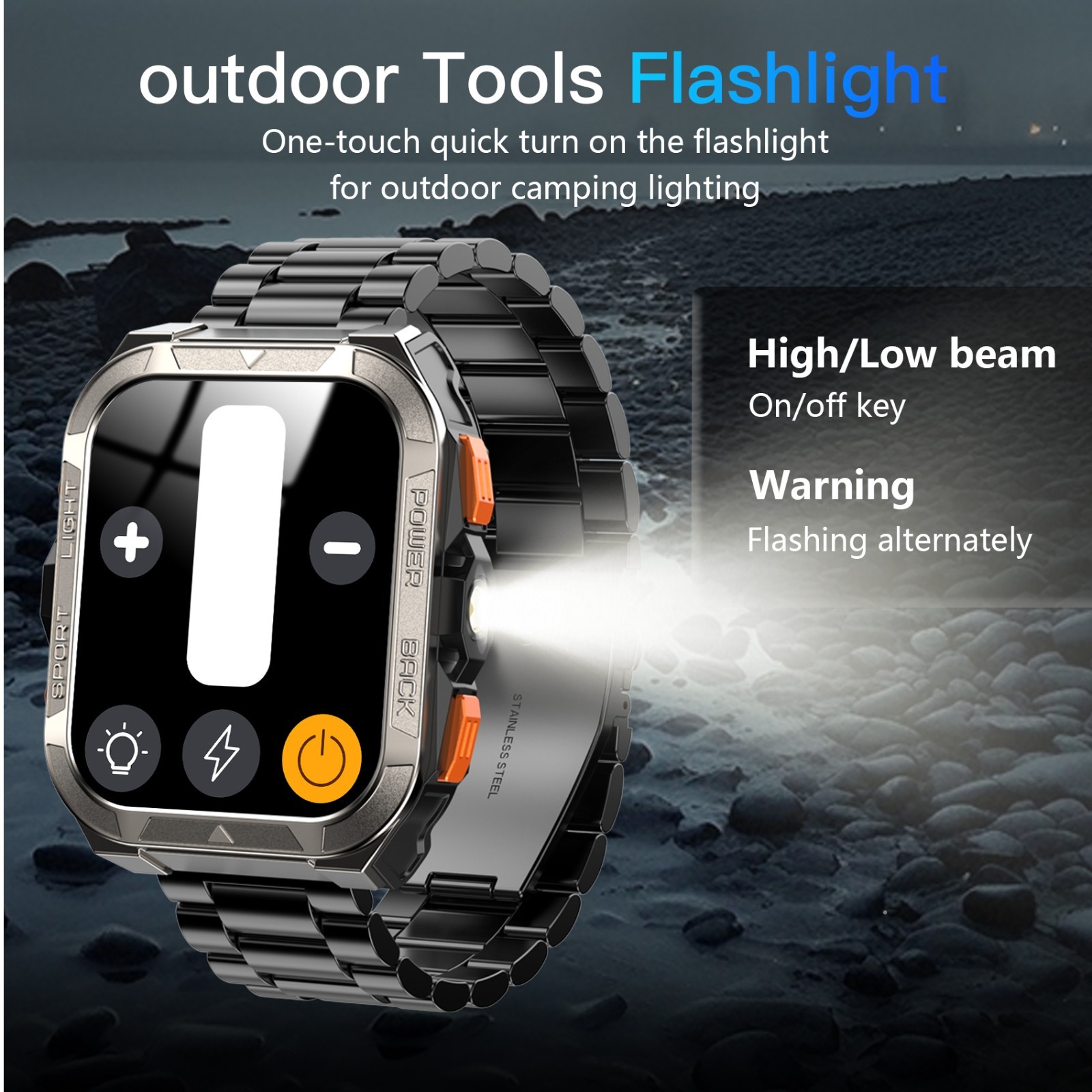 Military Smart Watch Men,Built-in GPS /LED Flashlight /Compass ,With AI ChatGPT