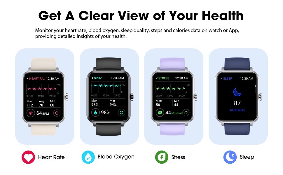 Smart Watch (Answer/Make Call) for Women Men, Fitness Tracker with Heart Rate…