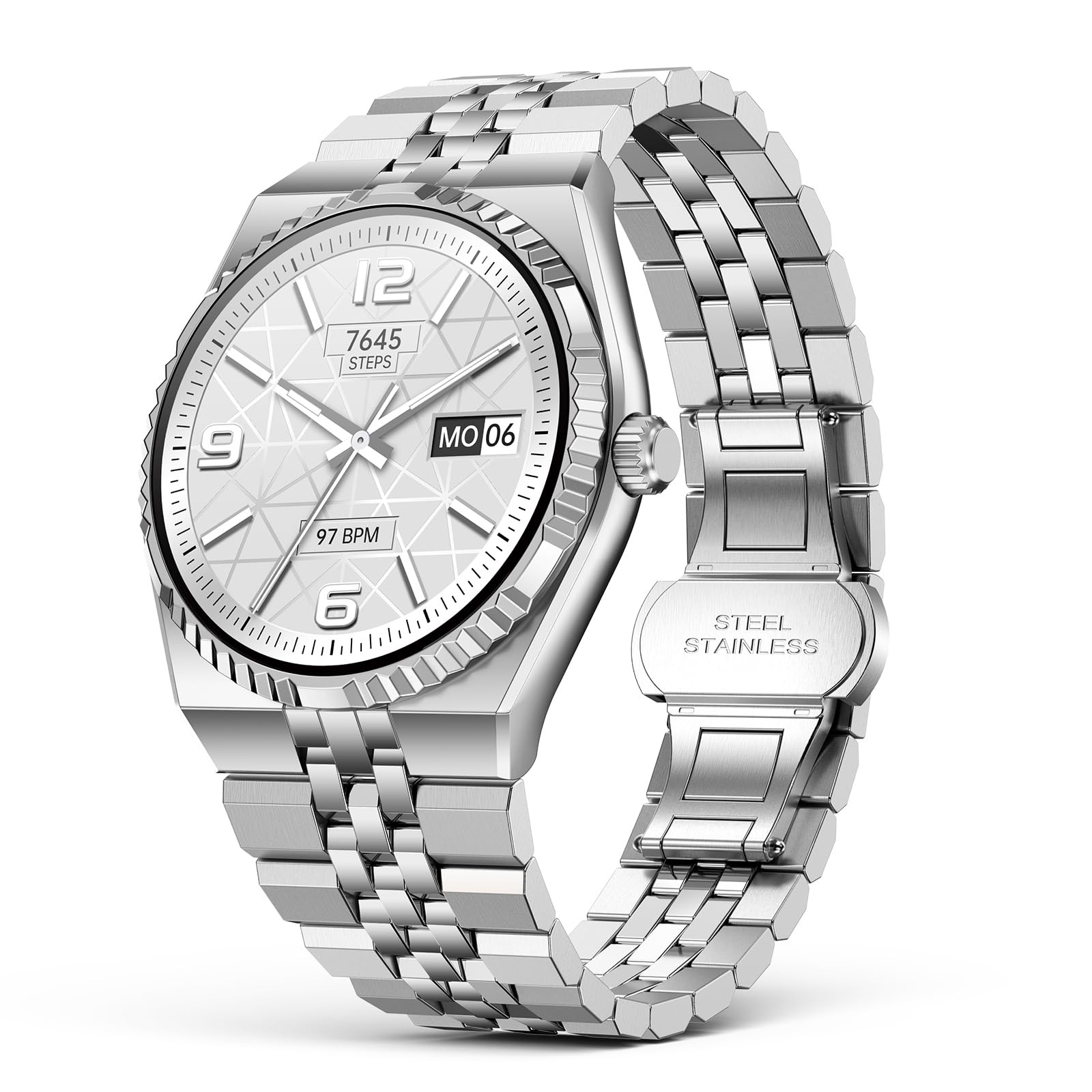 Luxury Smart Watch Men Bluetooth Call AMOLED Heart Rate Blood Oxygen IP68 Black
