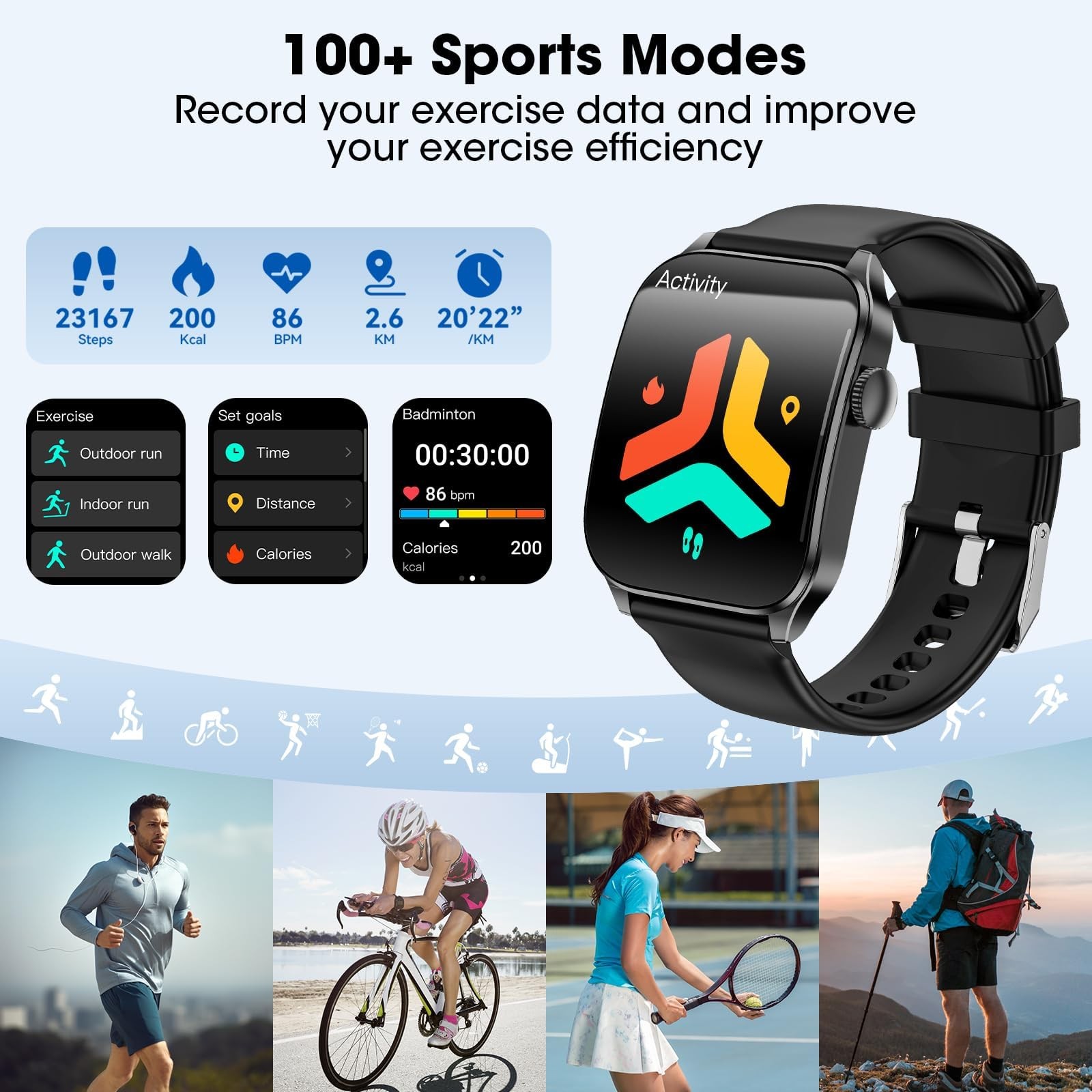 Haulvean Curve Smart Watch for Men Women, 1.91″ Smartwatches with 120+ Sport …