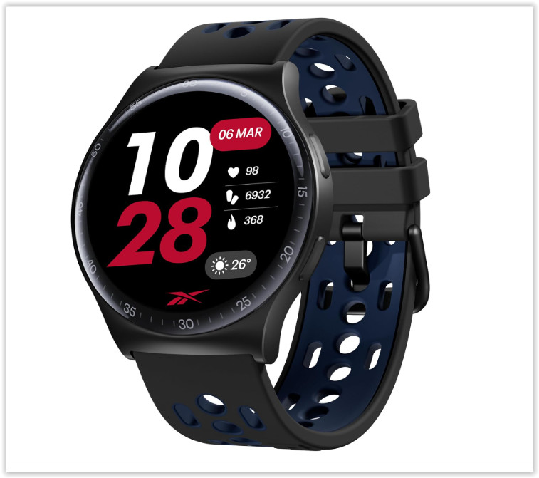 NIB Reebok Pulse Smart Watch AMOLED Display Heart Rate Monitor Midnight Steel