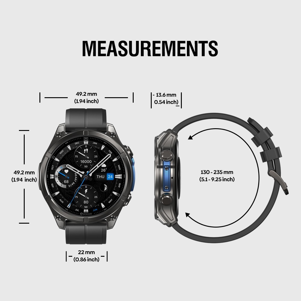 Zeblaze VIBE 8 Voice Call Smart Watch 1.43″ AMOLED Display Sapphire Sport Watch