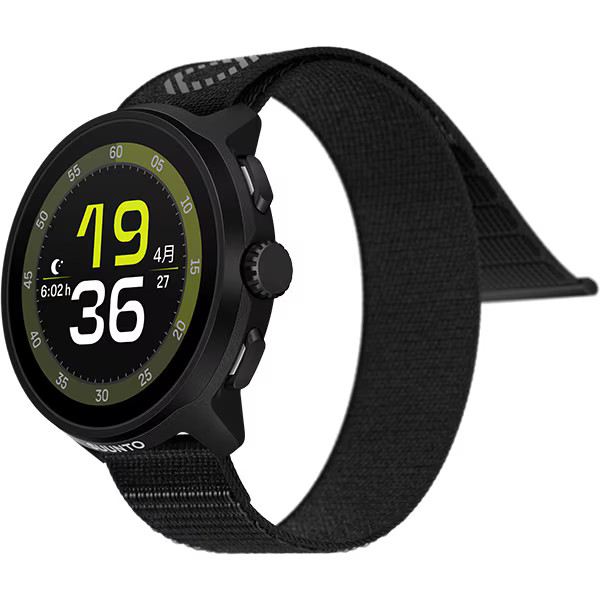 SUUNTO RUN ALL BLACK 46mm Textile Strap AMOLED GPS Smartwatch SS051109000