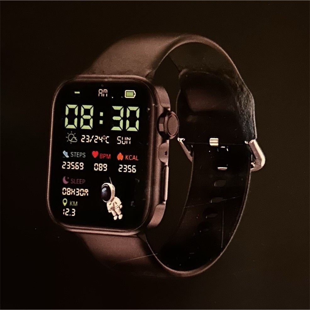 Happy Watch 1.81″ LCD Heart Rate Sleep Multi-Sport Black Silicone Android iOS