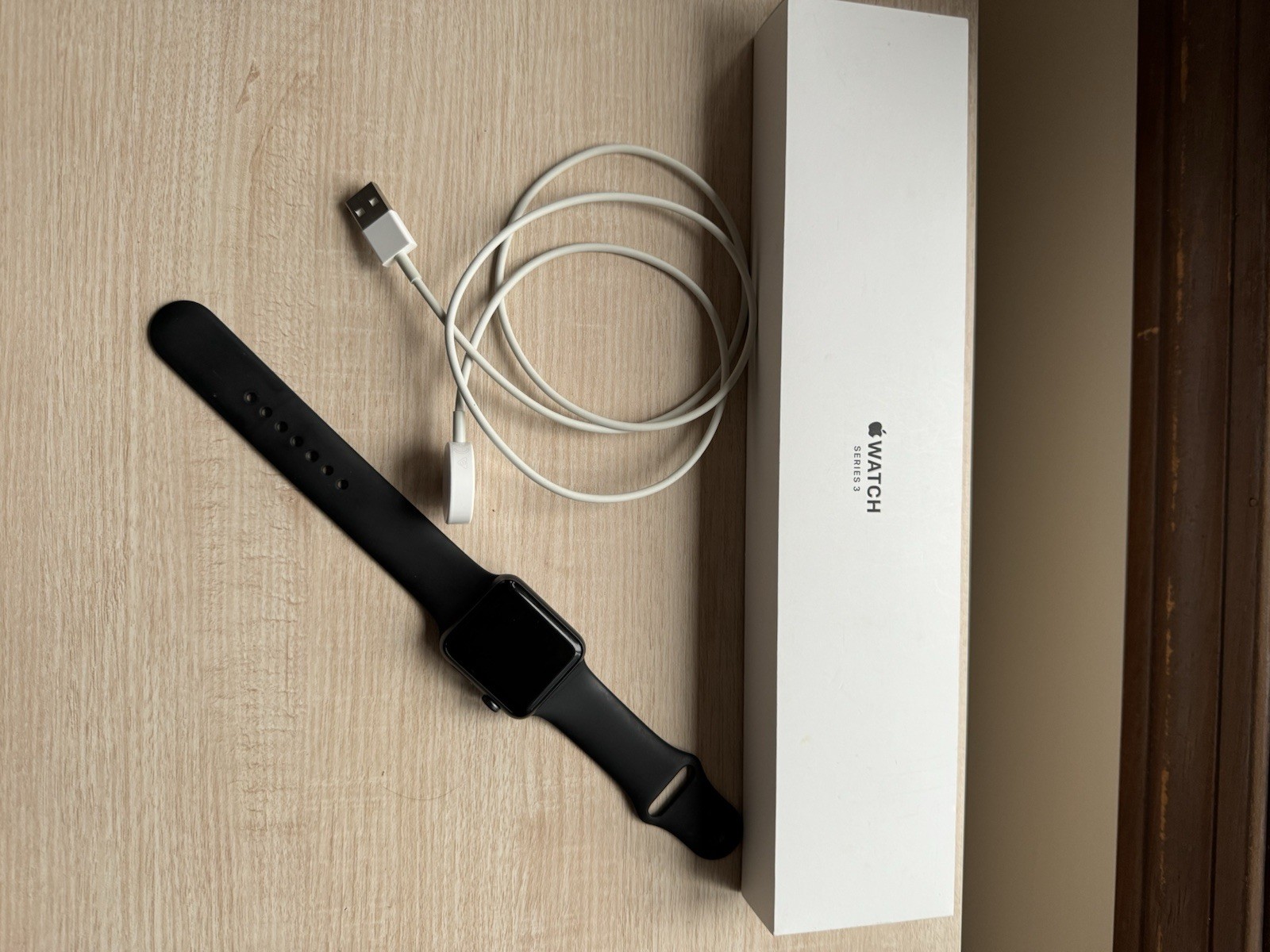 Apple Watch Series 3 42mm Space Gray Aluminum Case with Black Sport Band