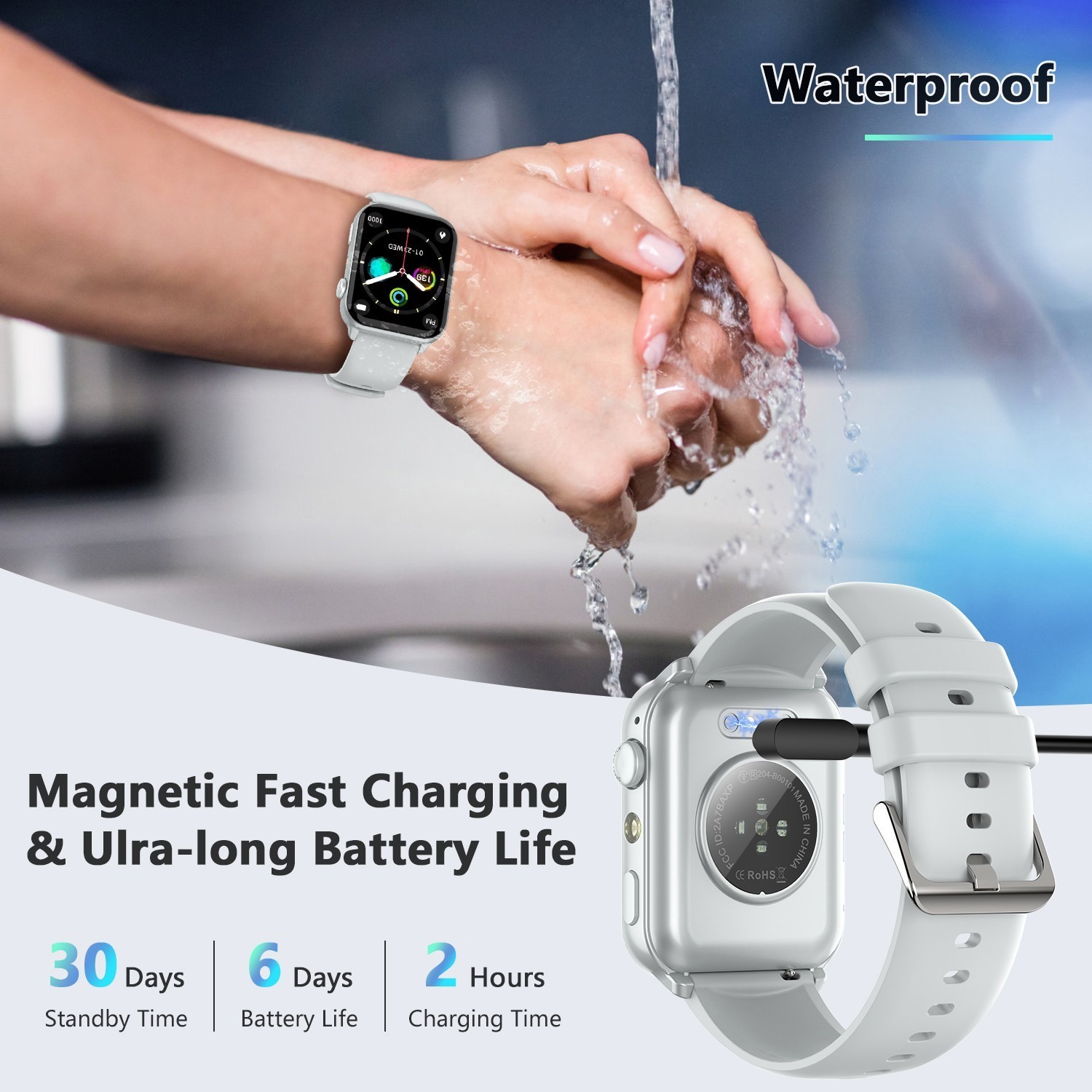 smart watch For Android Women Waterproof Smartwatch Bluetooth fitness tracker US