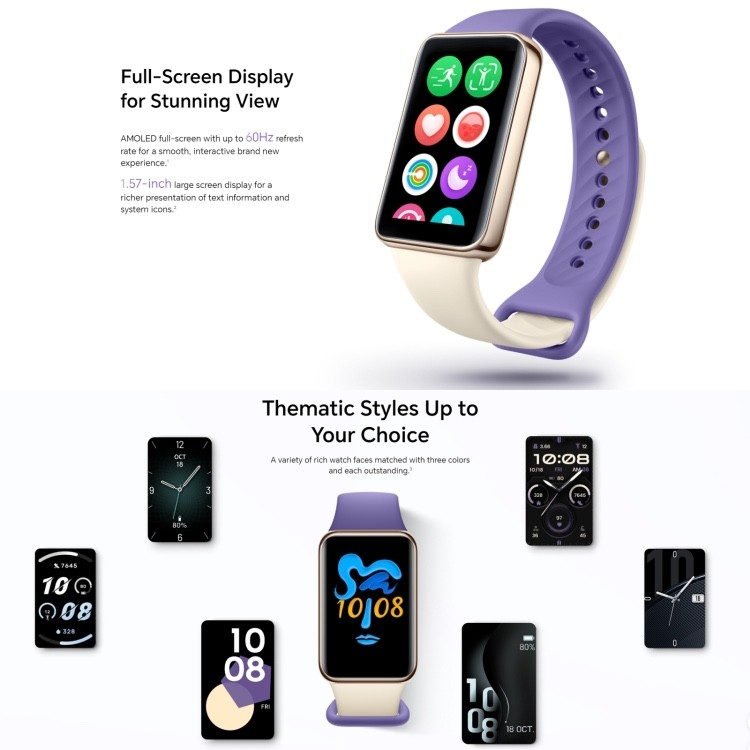 Honor Band 9, 1.57 inch AMOLED Screen, Support Heart Rate / Blood Oxygen / Sleep
