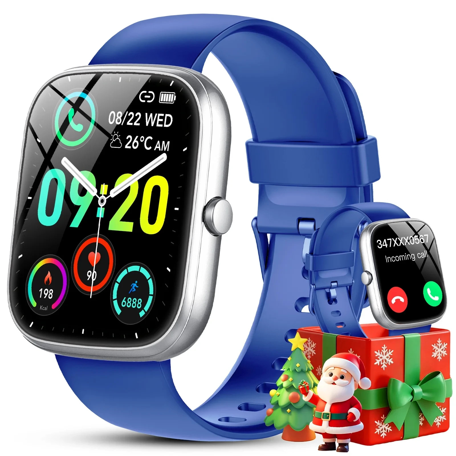 Smart Watch Fits for Android and IPhone, IP68 Waterproof Smartwatch