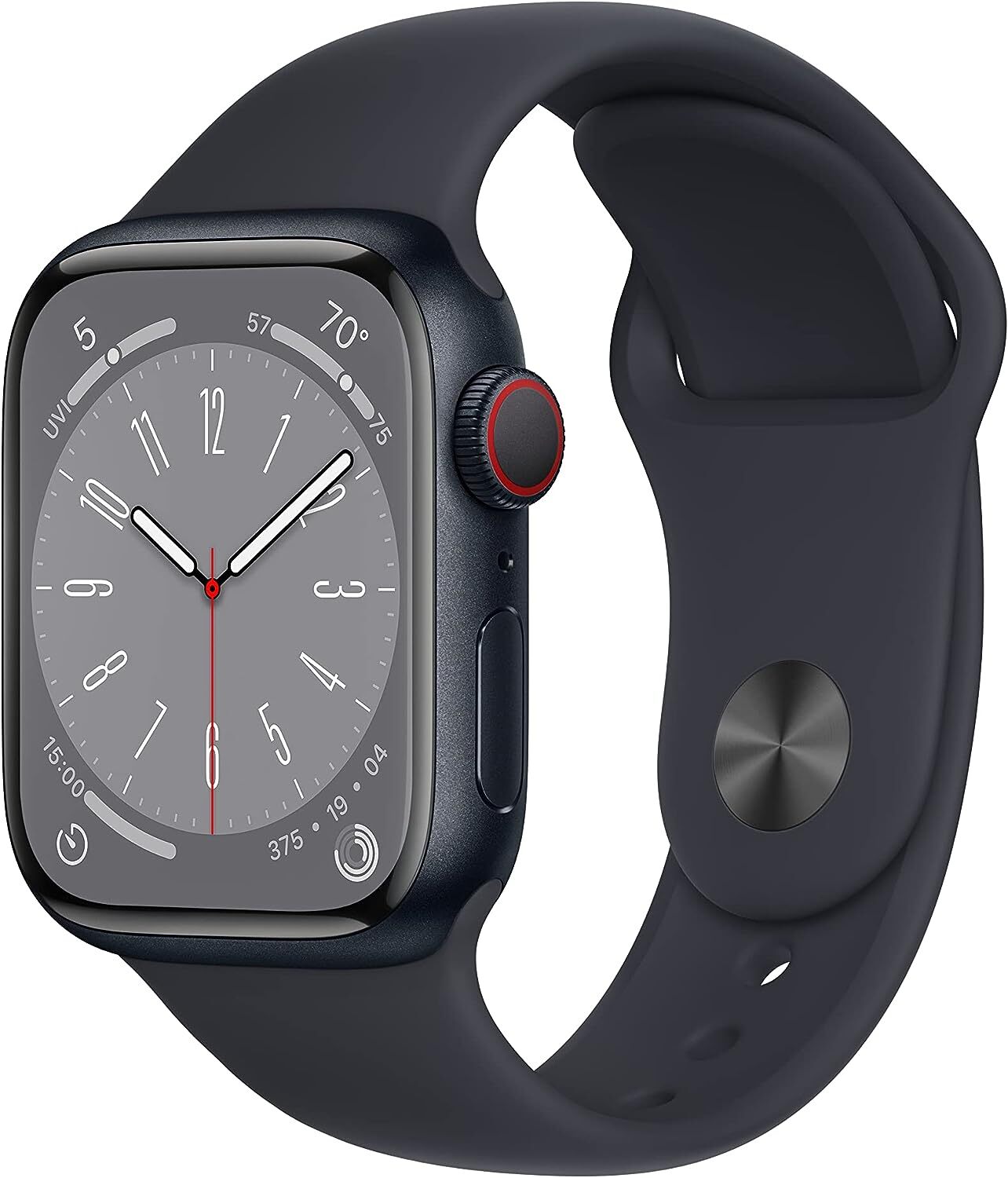 Apple Watch (GPS + LTE) – Series 8 – 41MM Midnight Aluminum Case Midnight Sport
