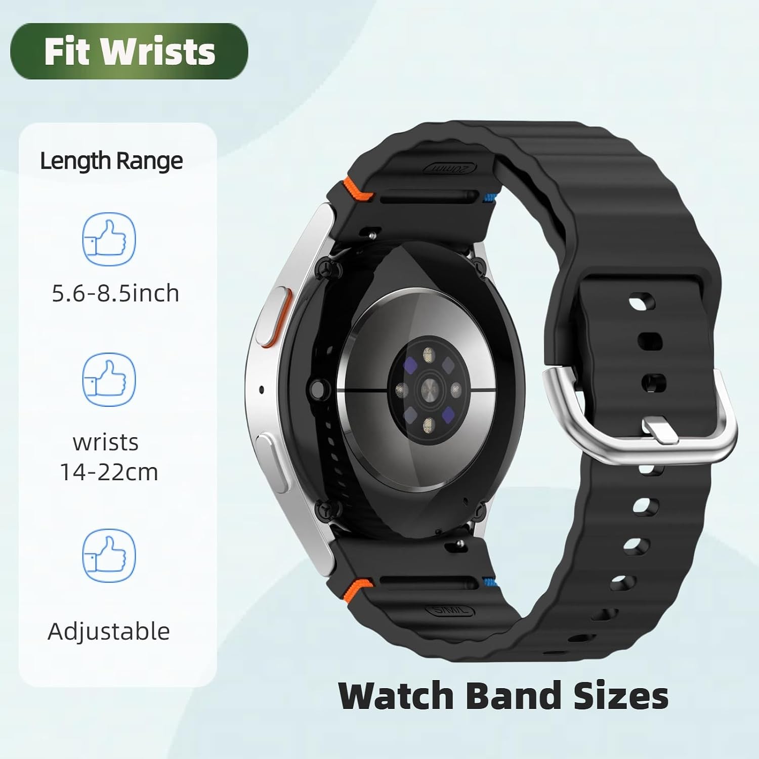 Silicone Soft Sport Watch Band with Case for Samsung Galaxy Watch 7 40mm 44mm