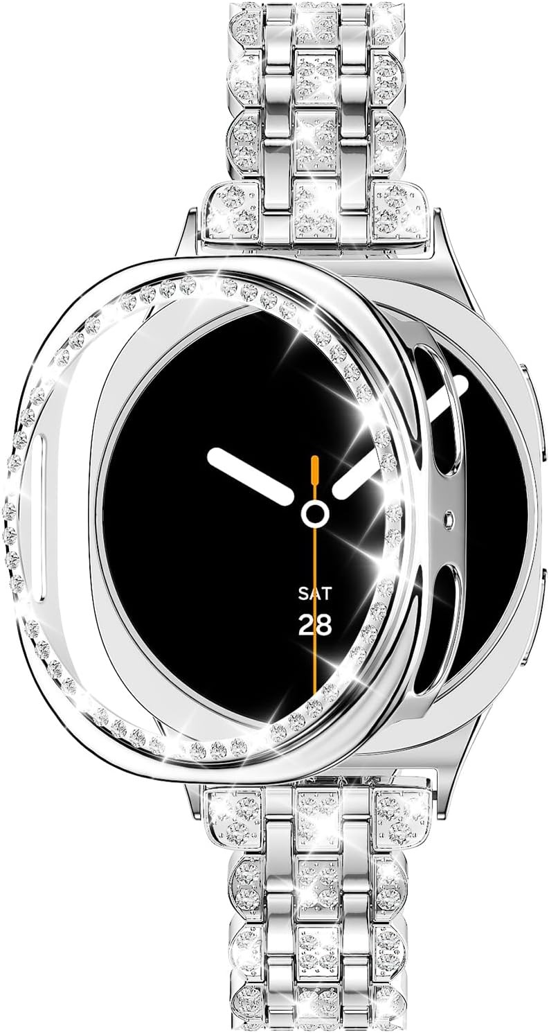 Only Case Silver Dressy & Metal Strap for Samsung Galaxy Watch 8/9 40mm 44mm