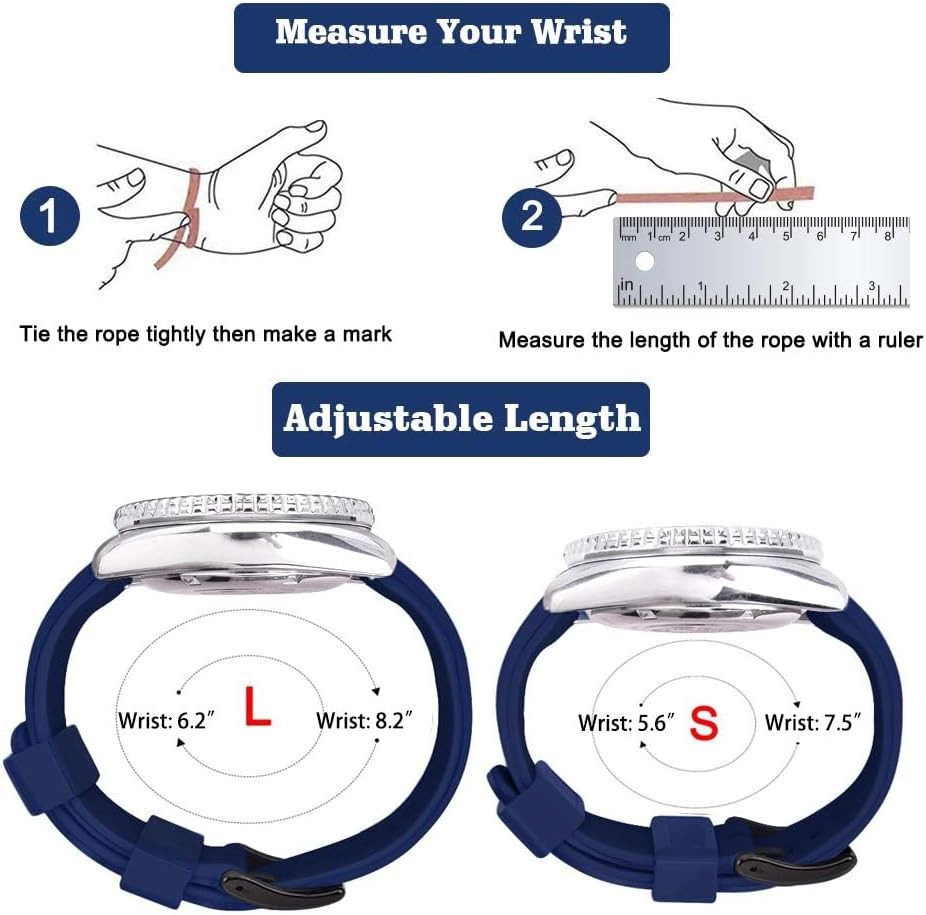 Silicone Strap Compatible with 18mm 20mm 22mm 24mm Quick Release