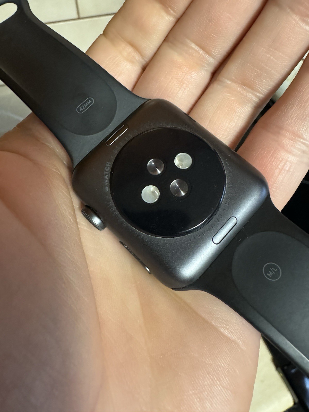 Apple Watch Series 3 42mm Space Gray Aluminum Case with Black Sport Band