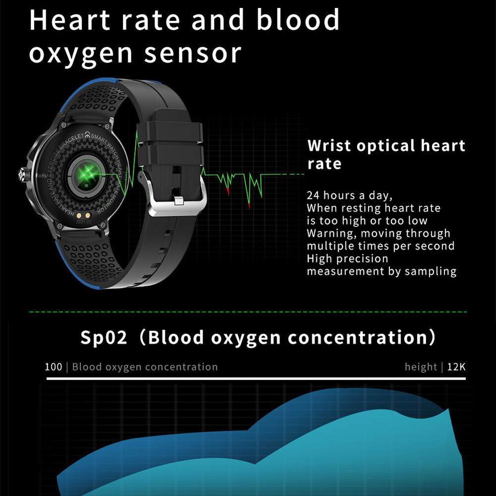 Smartwatch Outdoor Bluetooth Watch Sport Running Fitness Tracker IP68 Waterproof