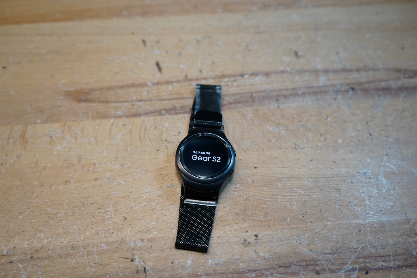 (m) Samsung Gear S2 SM-R720 Smart Watch 40mm Black w/ Milanese Band – Tested