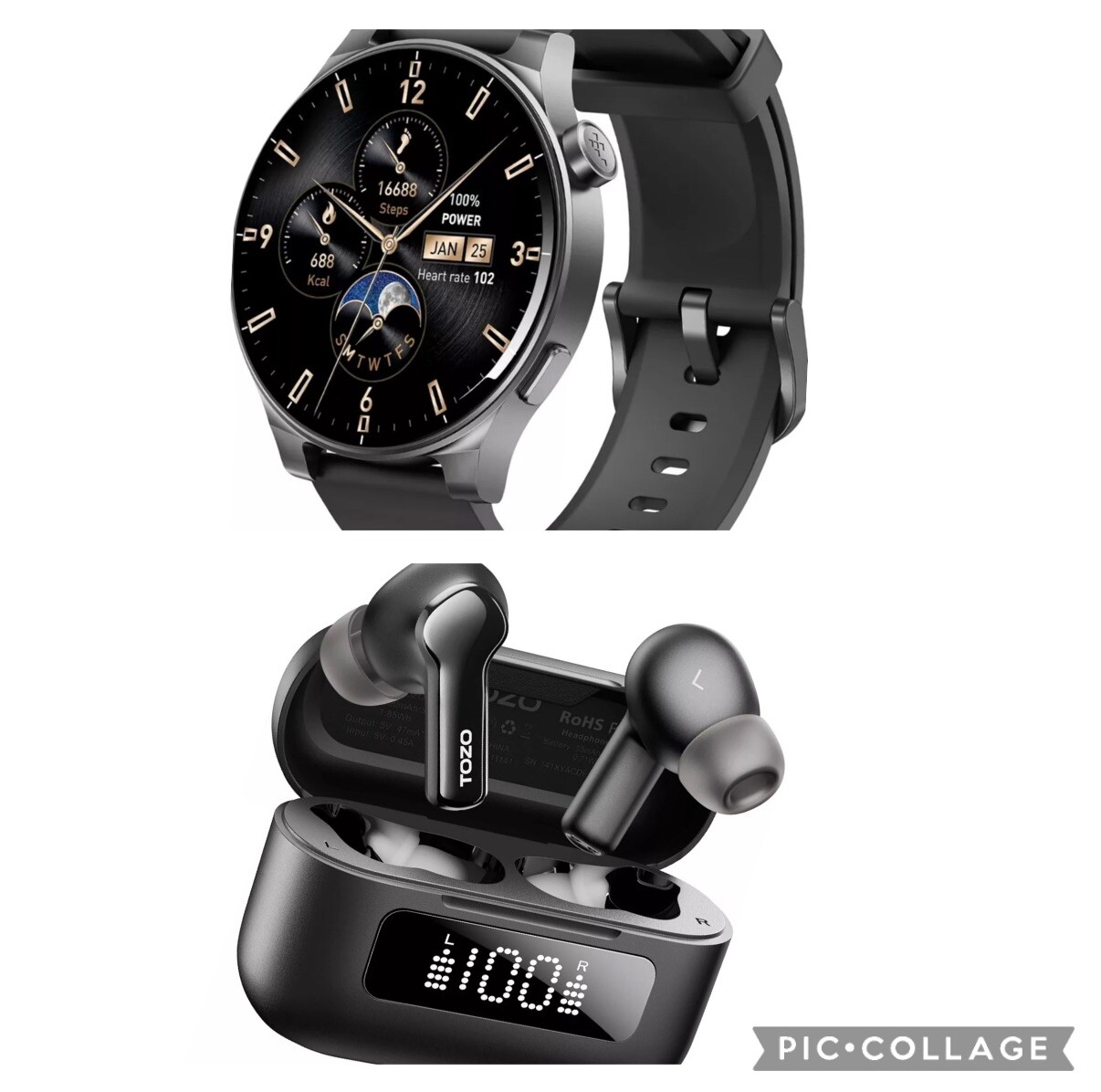 Kit TOZO S5 Smart Watch (Answer/Make Calls) 1.43’’ AMOLED & Wireless EarbudsNC3