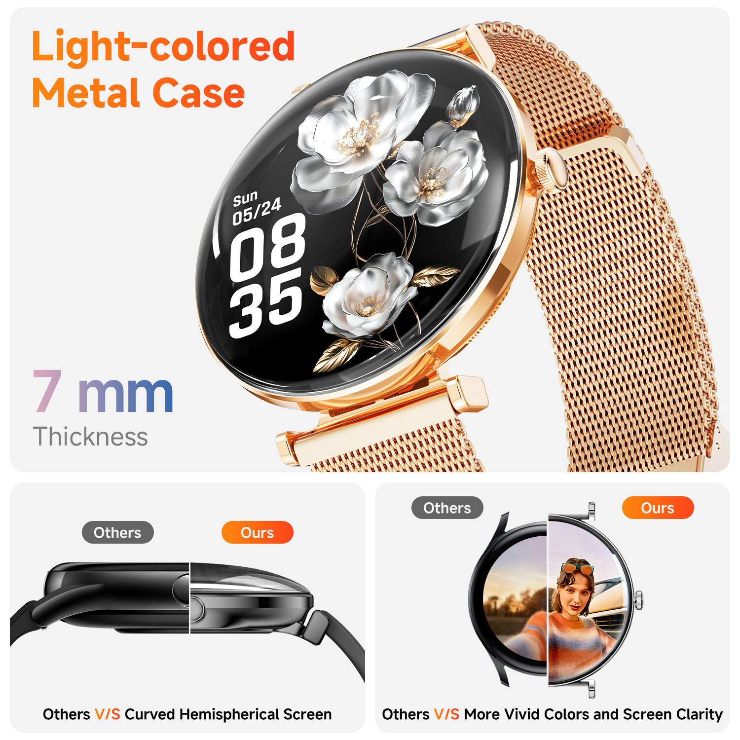 1.43” Amoled Screen Smart Watch For Women Fitness Smartwatches For Android iOS