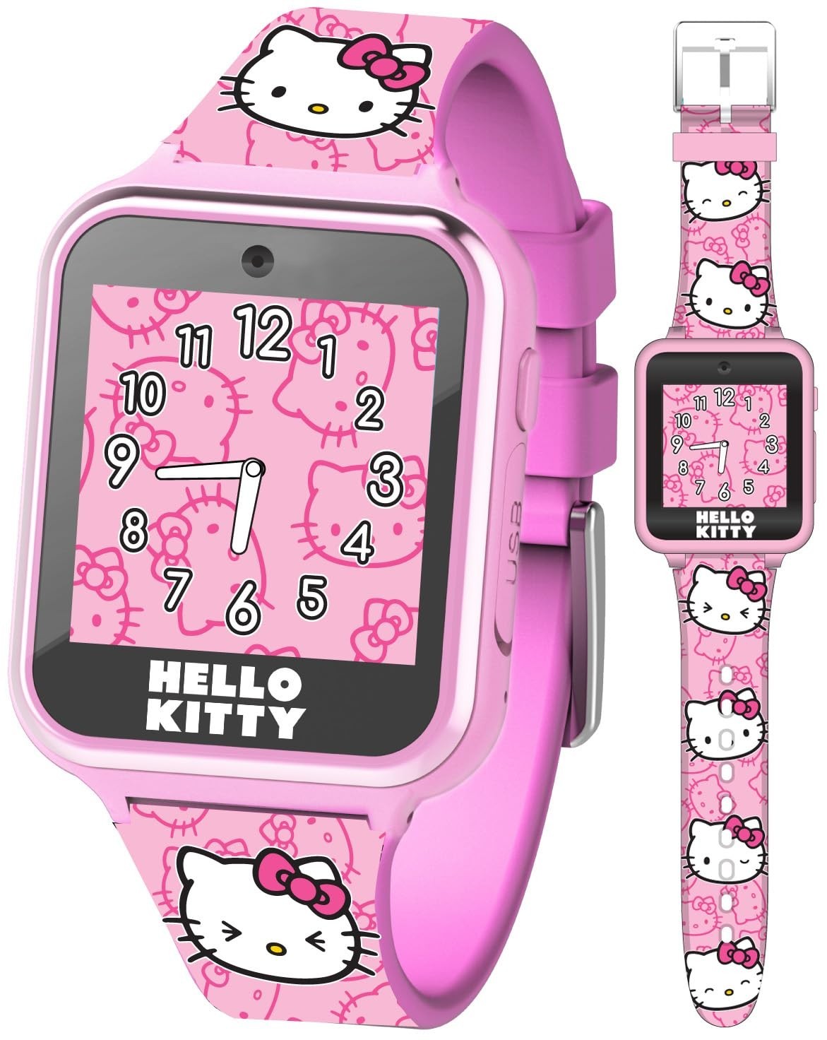 Kids Smartwatch with Touchscreen, 10 Faces, Camera, Games, Step Tracker – Pink S