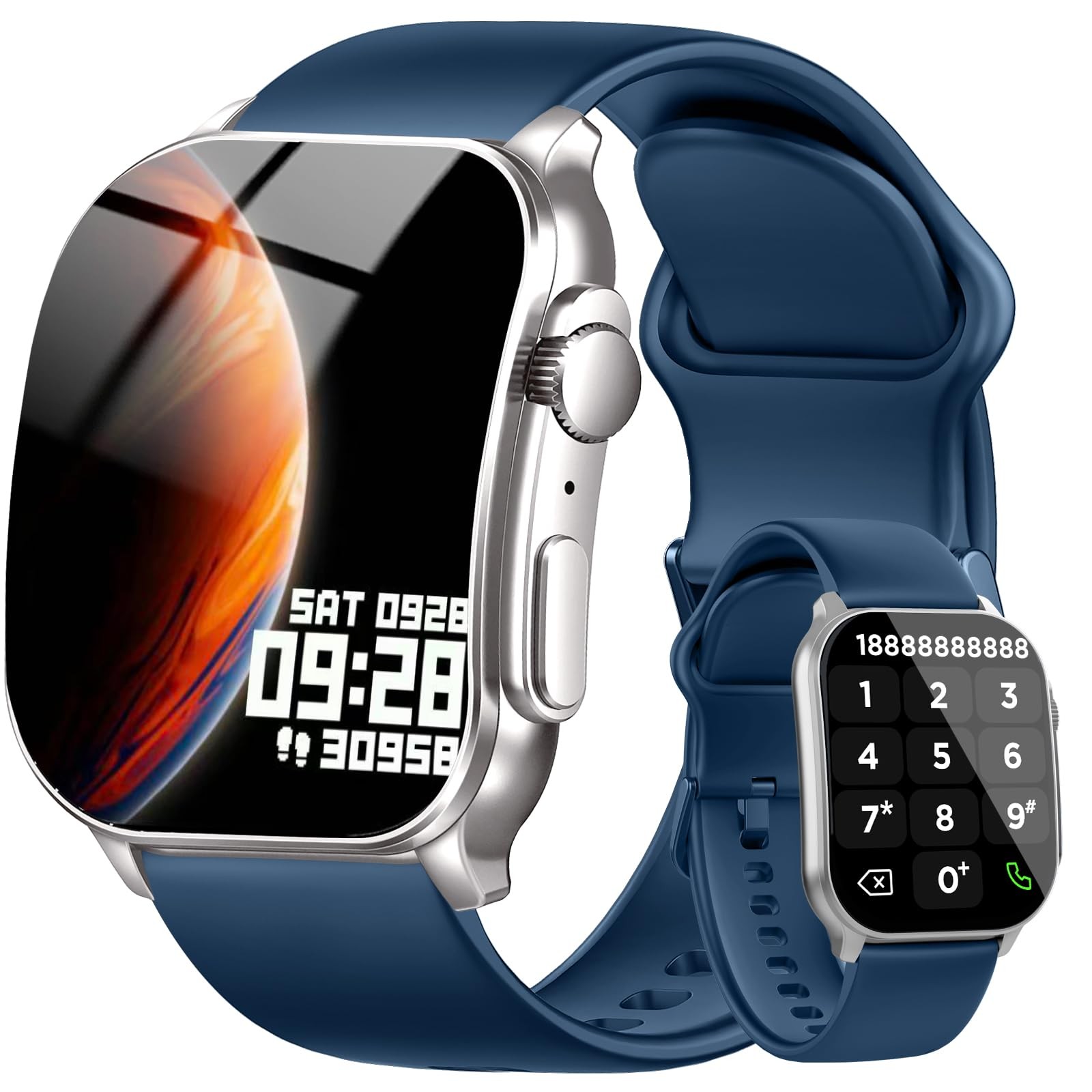 Smart Watch, 2.01″ AMOLED Curved Touchscreen Fitness Watch, IP68 Waterproof, …