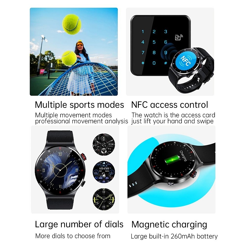 Smartwatch Men Bluetooth Call Heart Rate Sleep Fitness Tracker NFC Smart Watch
