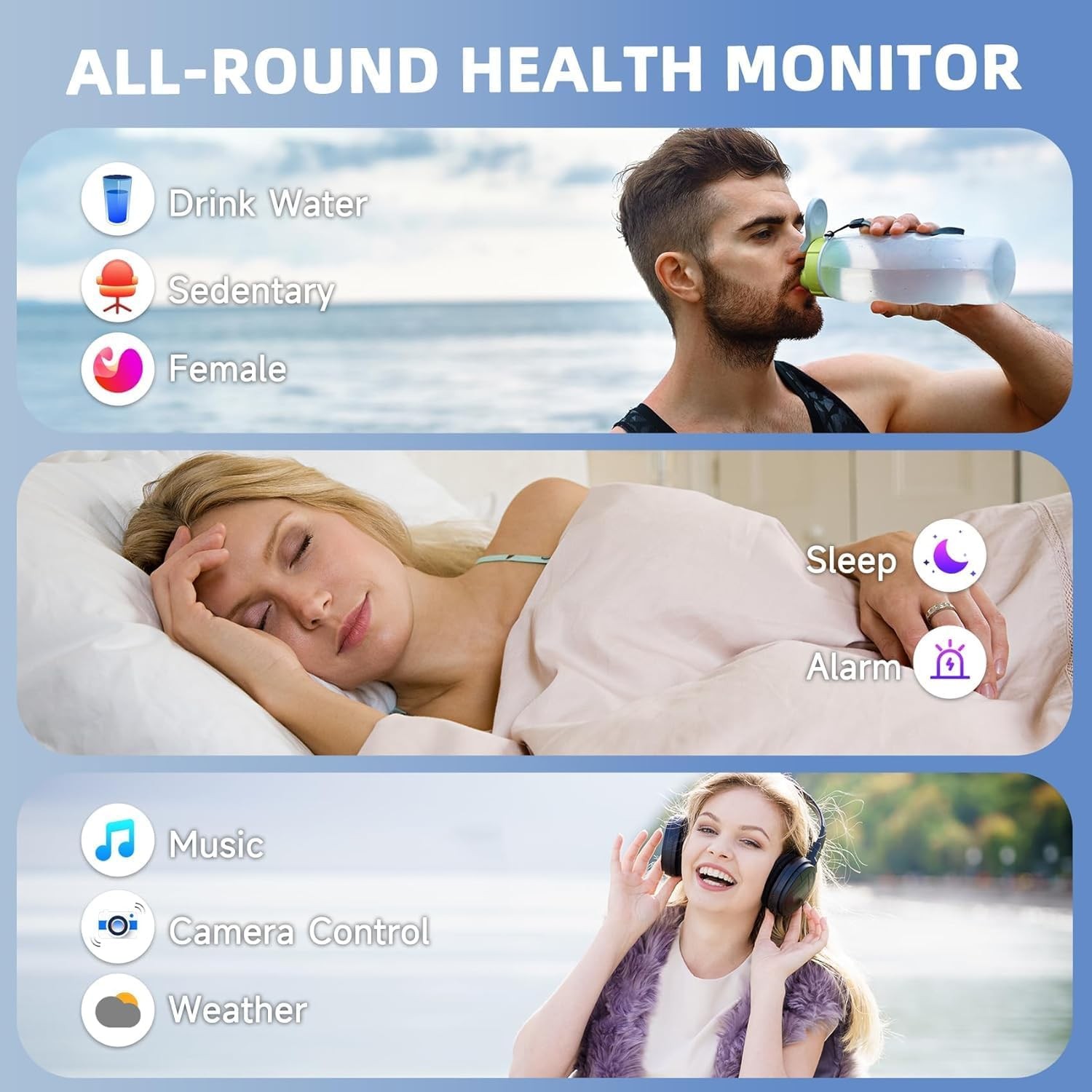 Reloj Inteligente Bluetooth de Mujer y Hombre para Iphone Apple Samsung Android