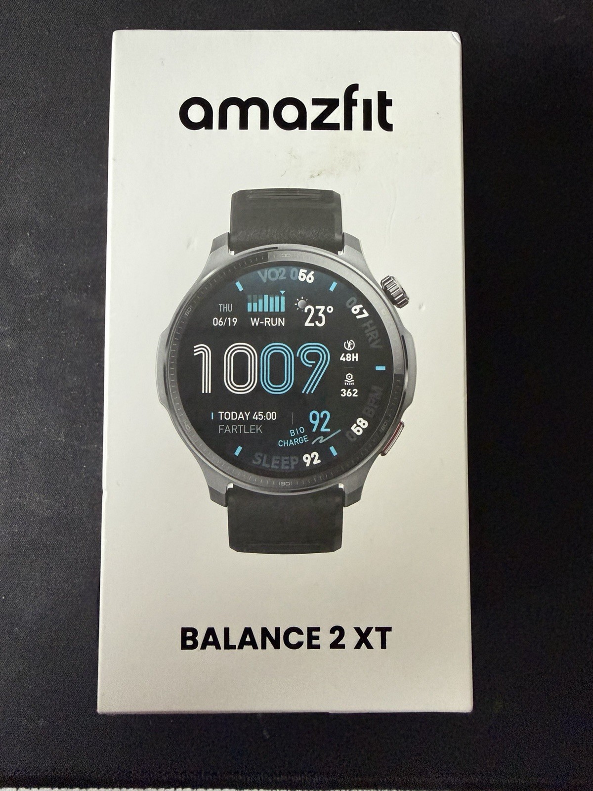 Amazfit Balance 2 XT Smartwatch 47mm AMOLED – Silicone – Gray / Black – NEW