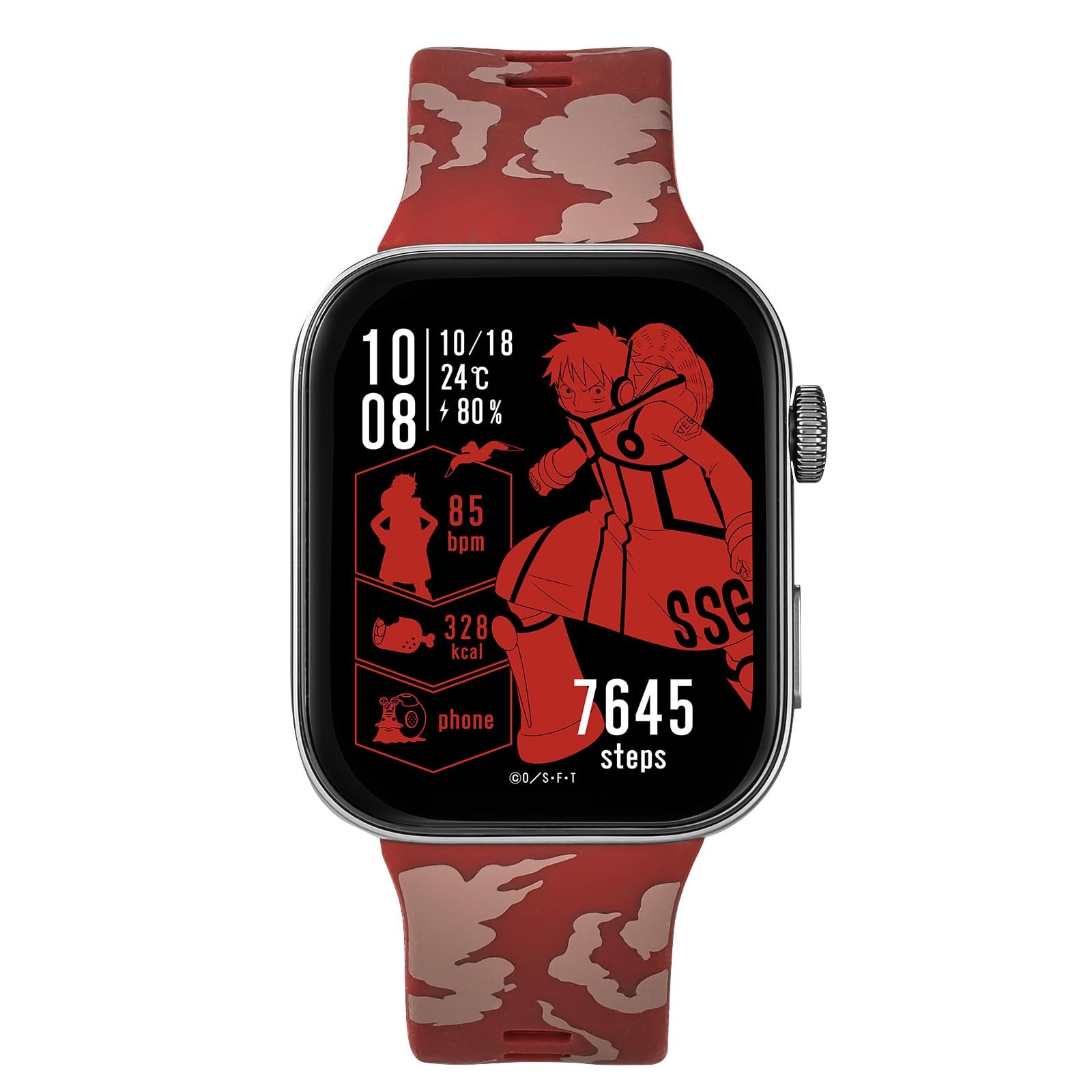 ONE PIECE Luffy Smart Watch GARRACK HUC-OP-FT3-L AMOLED Red 5ATM