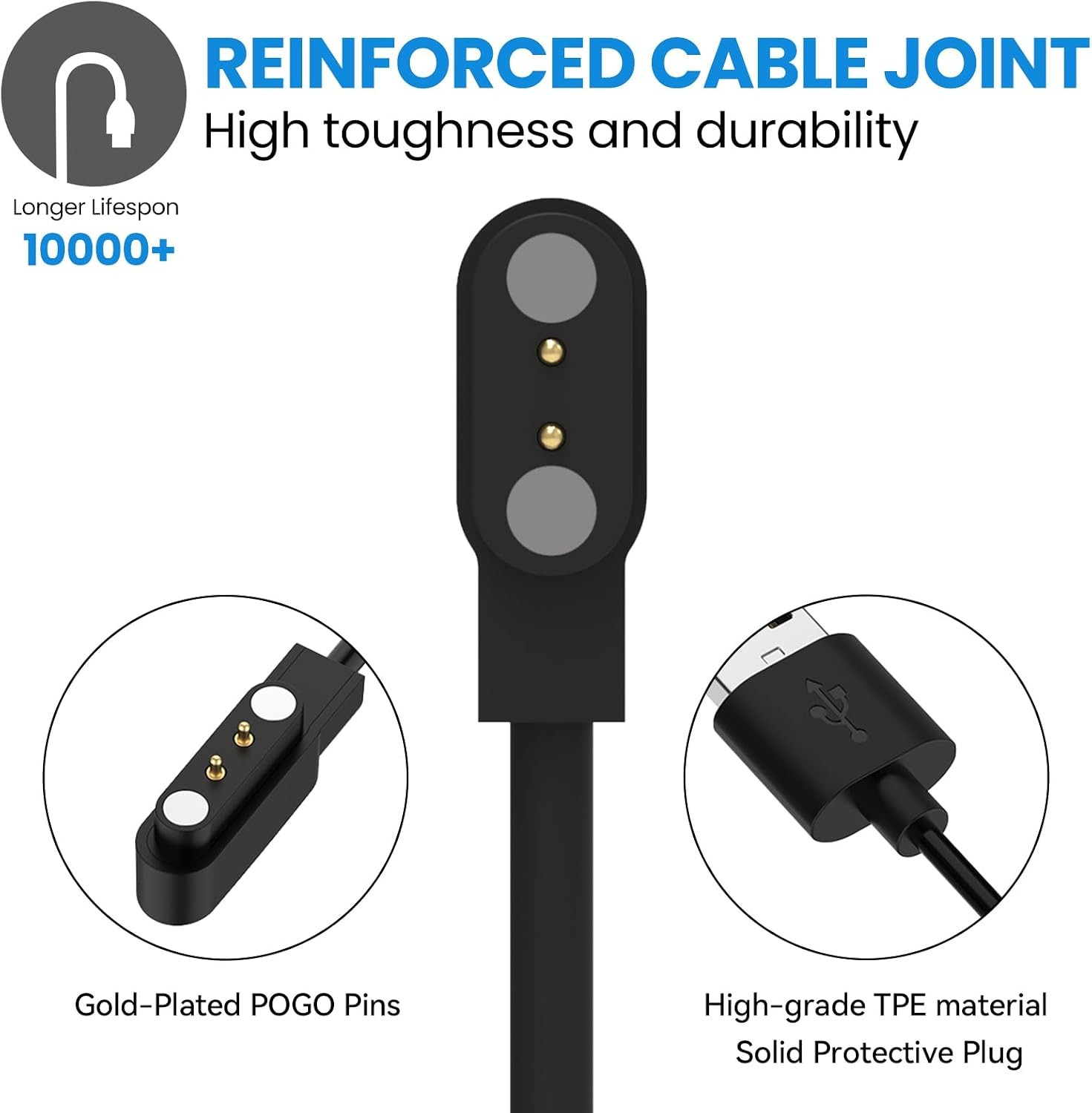 VeryFit Smartwatch Charger for IDW13/IDW16/IDW19/IDW25/IDW26/IDW28/ID208 Plus