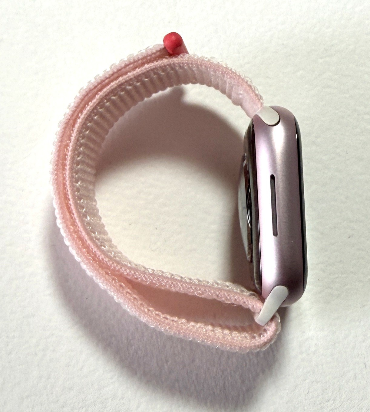 Apple Watch Series 9 41mm, Pink Case with Light Pink Sport Loop (GPS + Cellular)