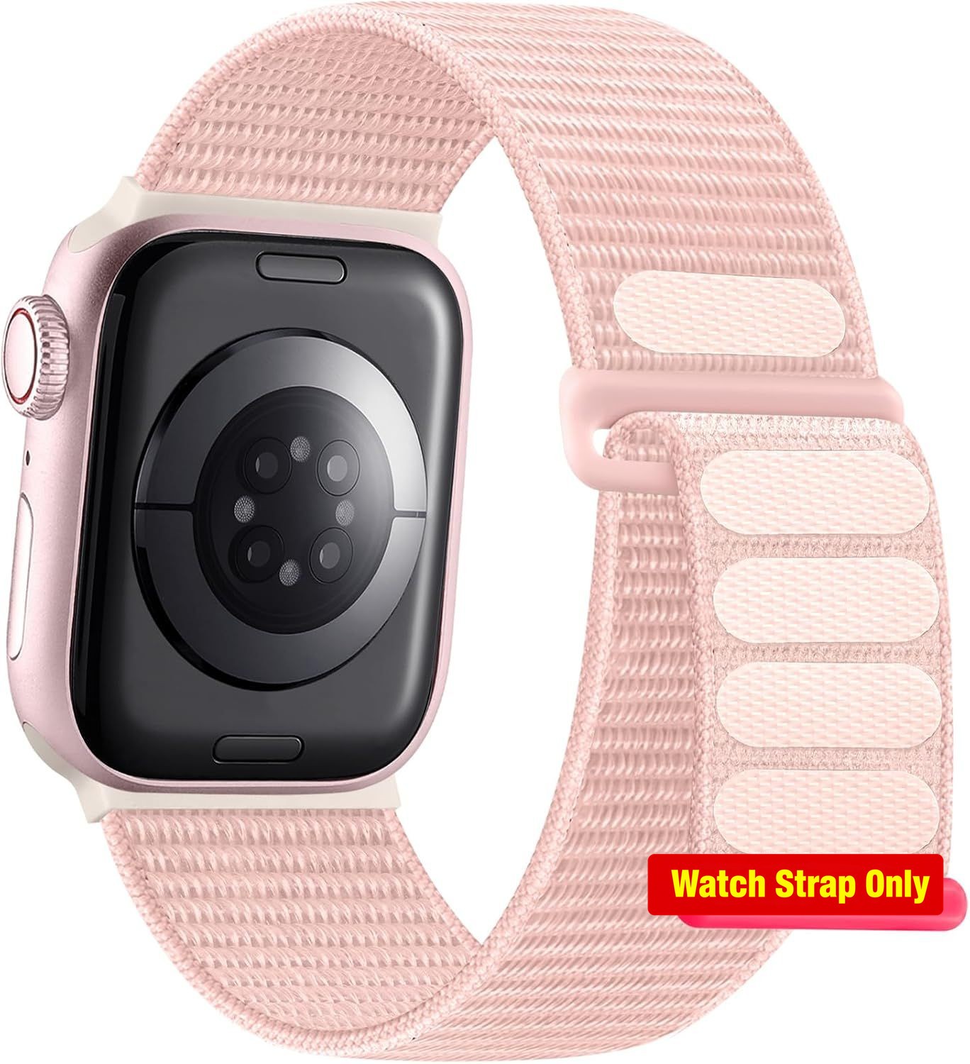 Light Pink Braided Nylon Stretchy Strap for Apple Watch 40mm 41mm Bands