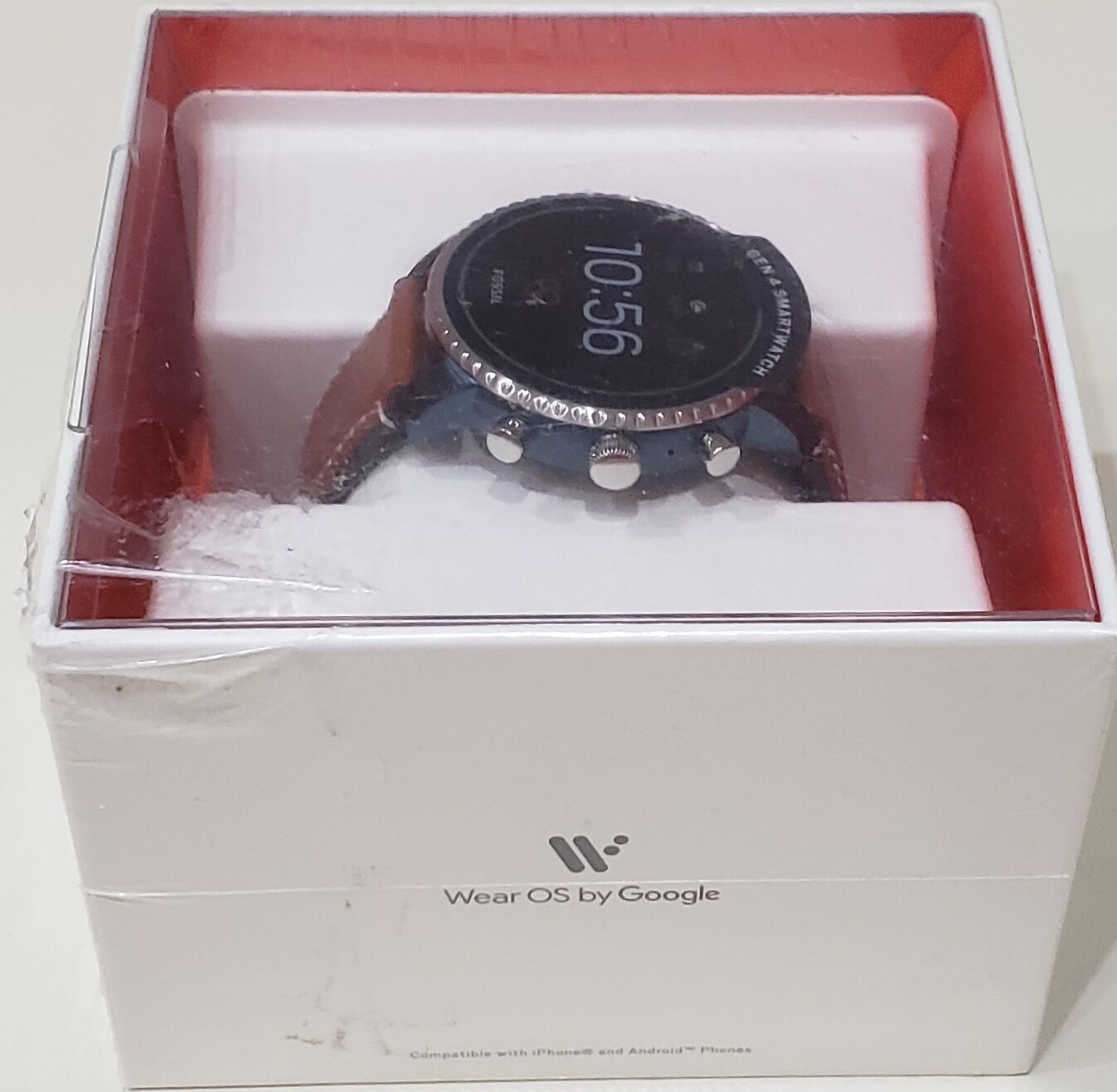 $275 | Fossil FTW4016 Men’s Smartwatch Explorist HR Tan Leather- Factory Sealed