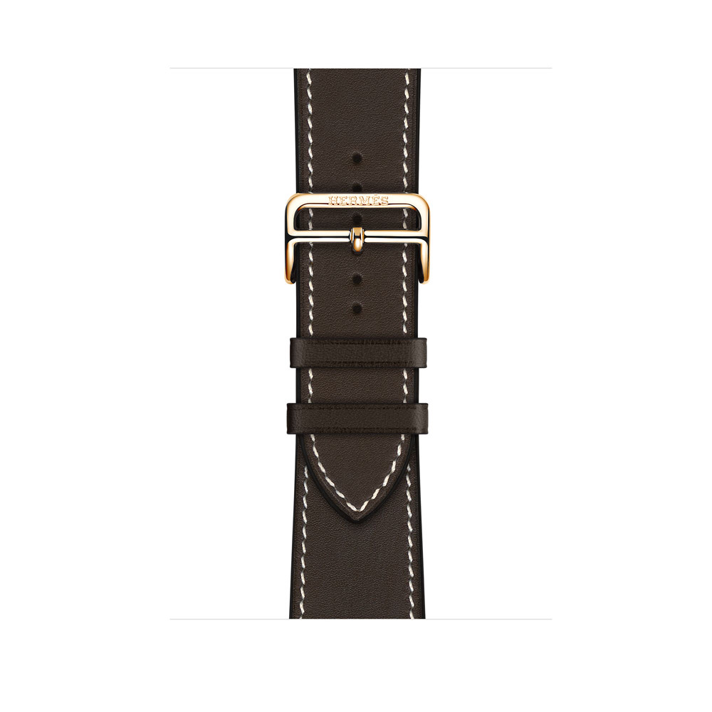 Apple Watch Series 6 Hermes 44mm Ebene Barenia Deployment 24K Custom Gold Plated