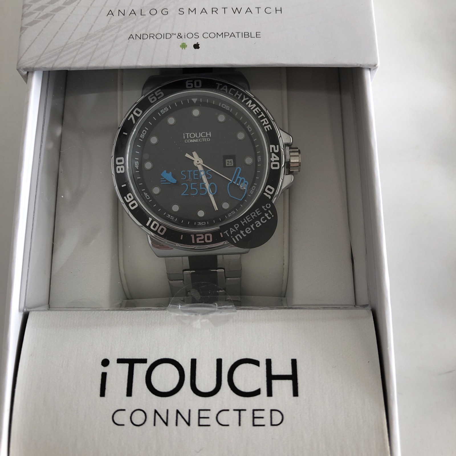 iTOUCH CONNECTED Analog Smartwatch Stainless Steel Band iOS Android Compatible
