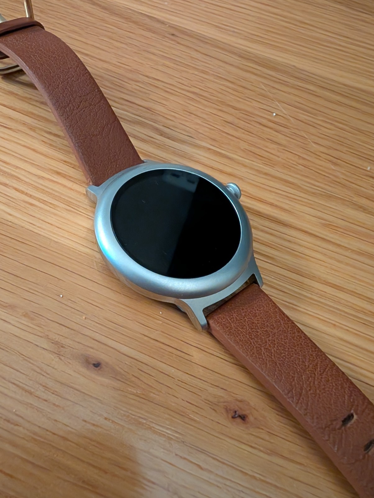 LG Watch Style W270 45.7mm Silver Stainless Steel Tan Classic Buckle – For Parts
