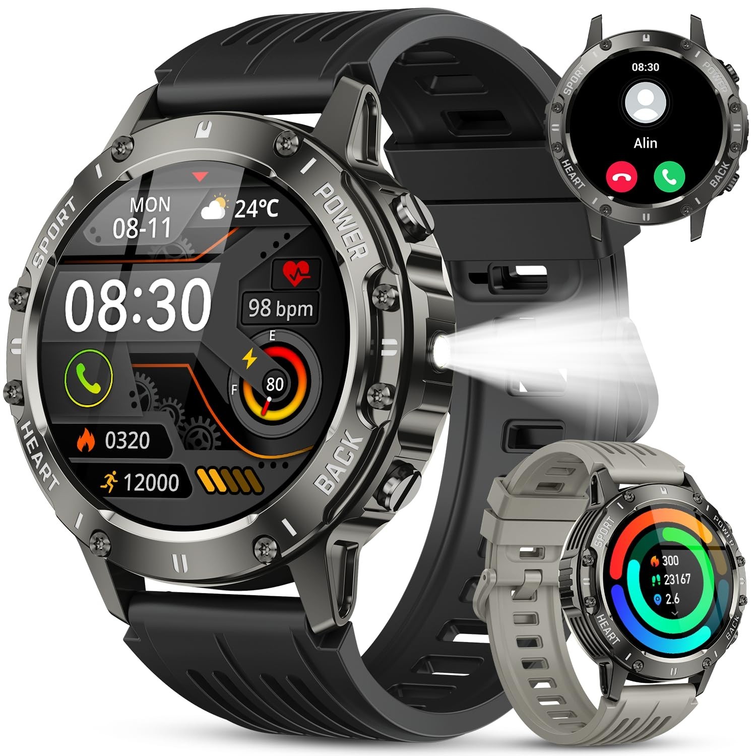 Smart Watch for Men Fitness Tracker: Bluetooth Waterproof Make Answer Call…