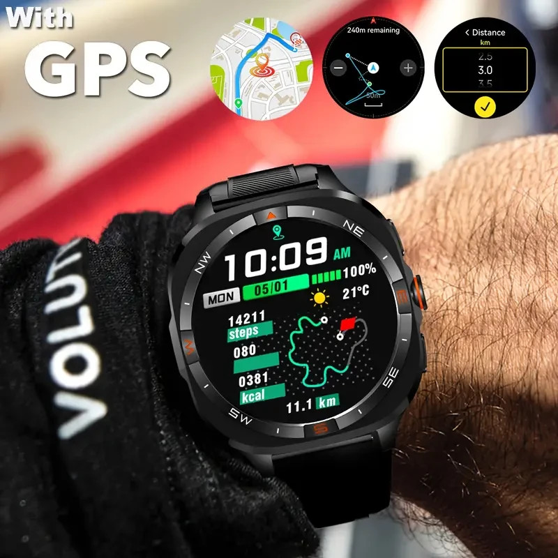 COIUSOR Smart Watch w/ GPS, Send Receive Calls, 100+ Sports Modes & Apps & More