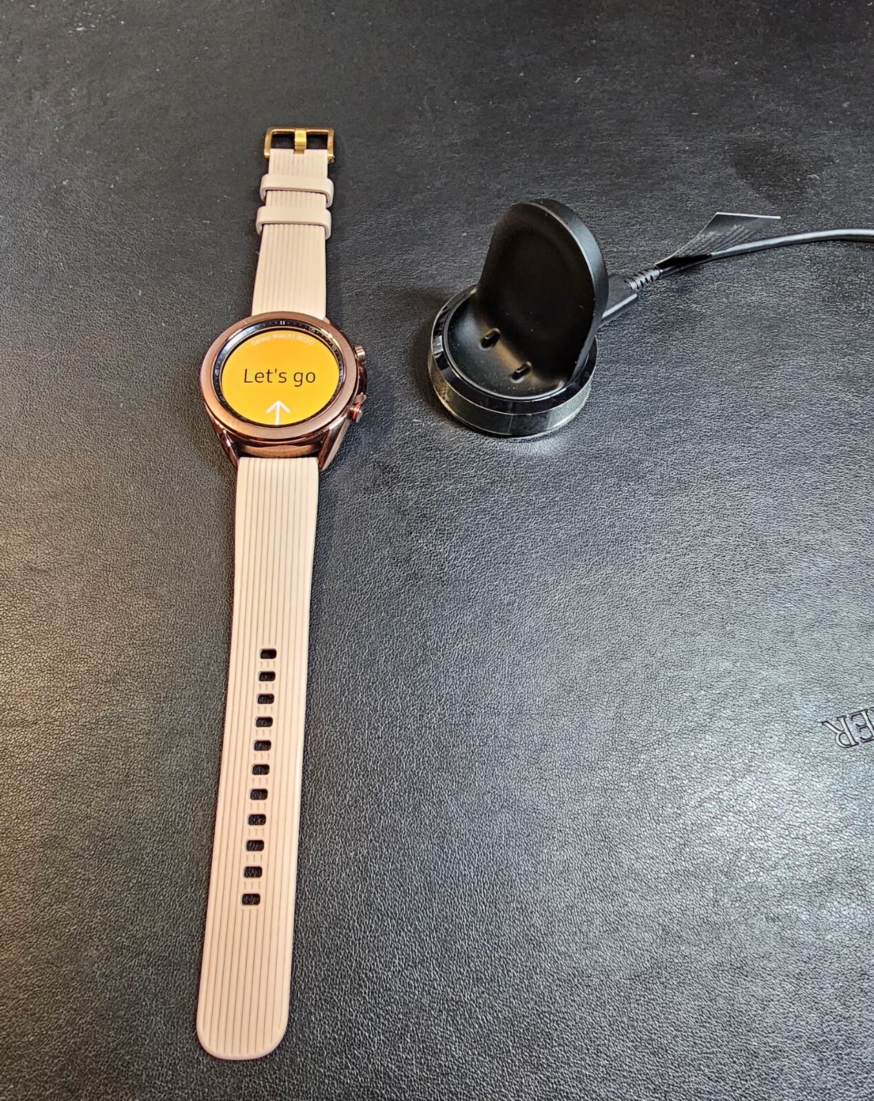 Samsung Galaxy Watch 42mm Rose Gold Stainless Steel Case W/pink Silicone Band