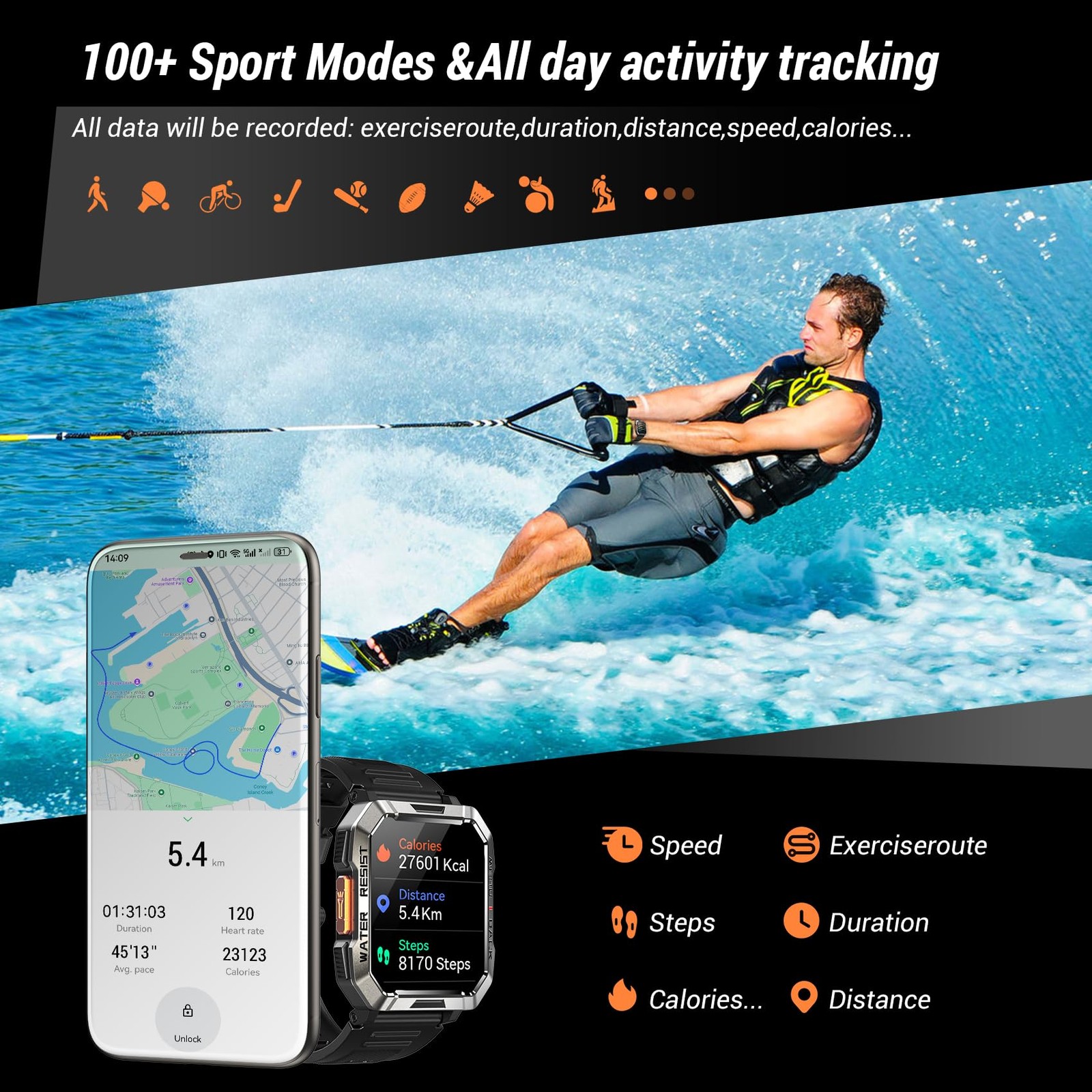 Military Smart Watch for Men Answer/Make Calls, 2.01” Smart Watch for Androi…