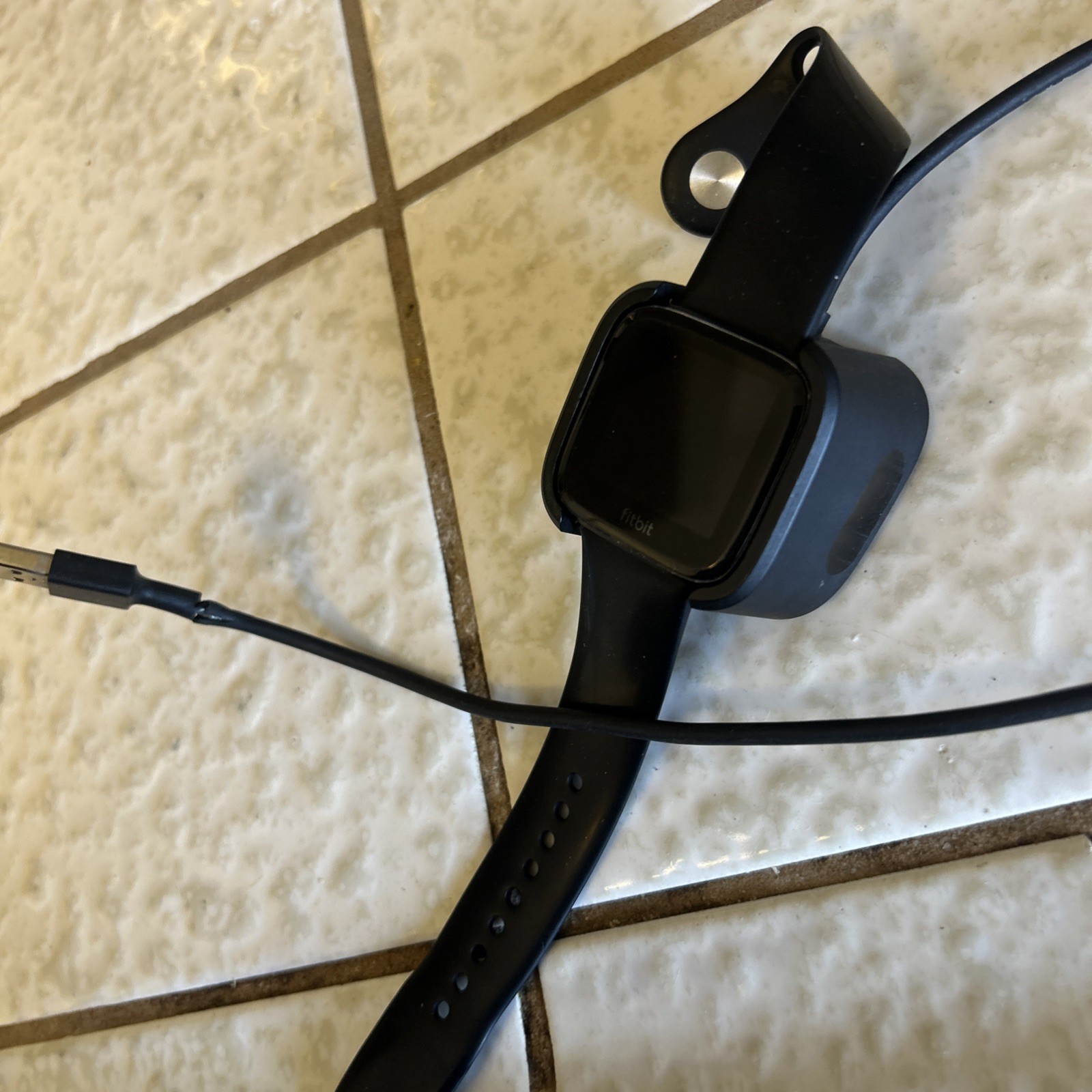 Fitbit Versa 2 Tracker, Black W/ Cord