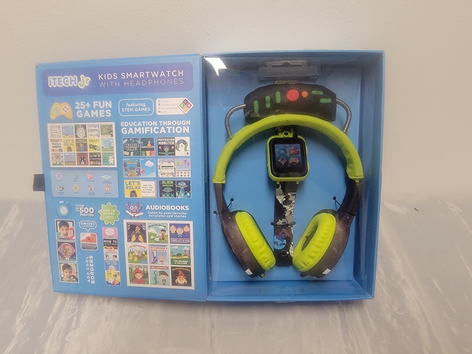 NEW Kids SMART WATCH Plus HEADPHONES iTECH Jr Green Mission Control Boys Girls